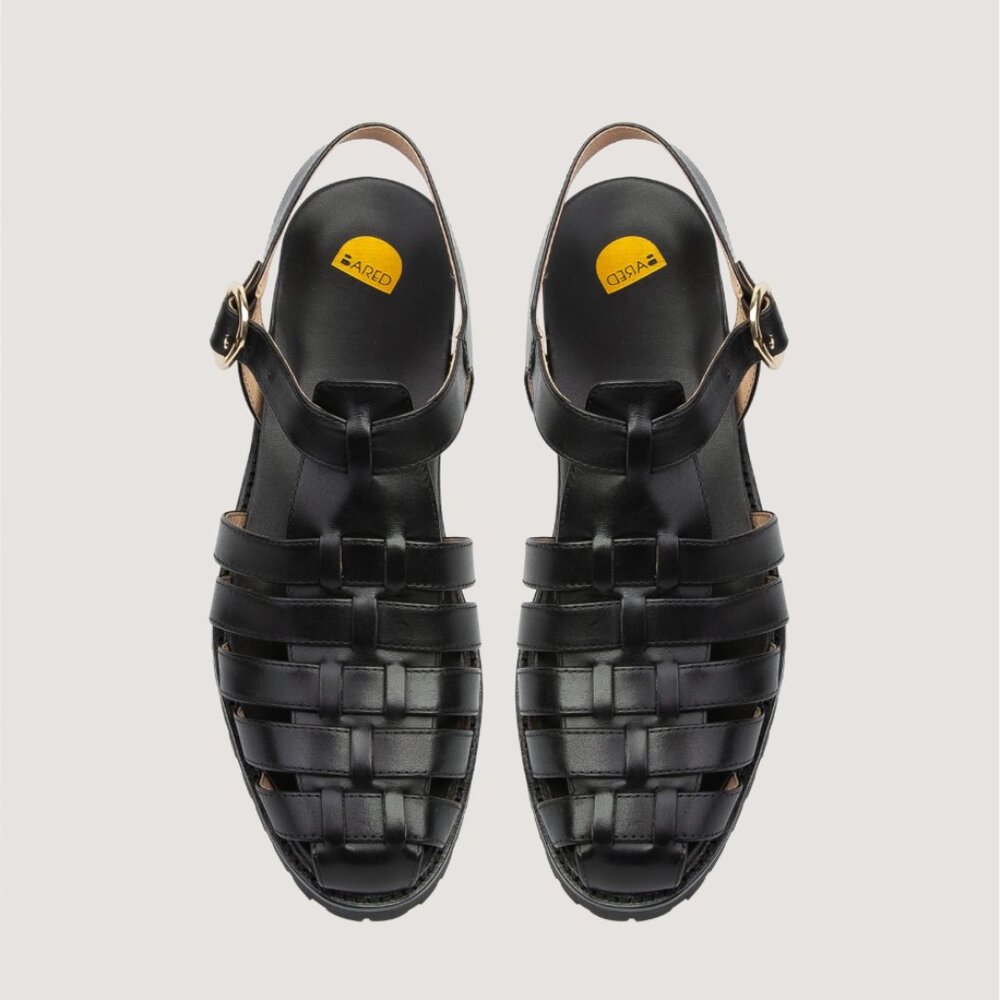 NEW Bared Footwear Bittern Sandal Black Leather Fisherman Women's 40 / US 9.5 10